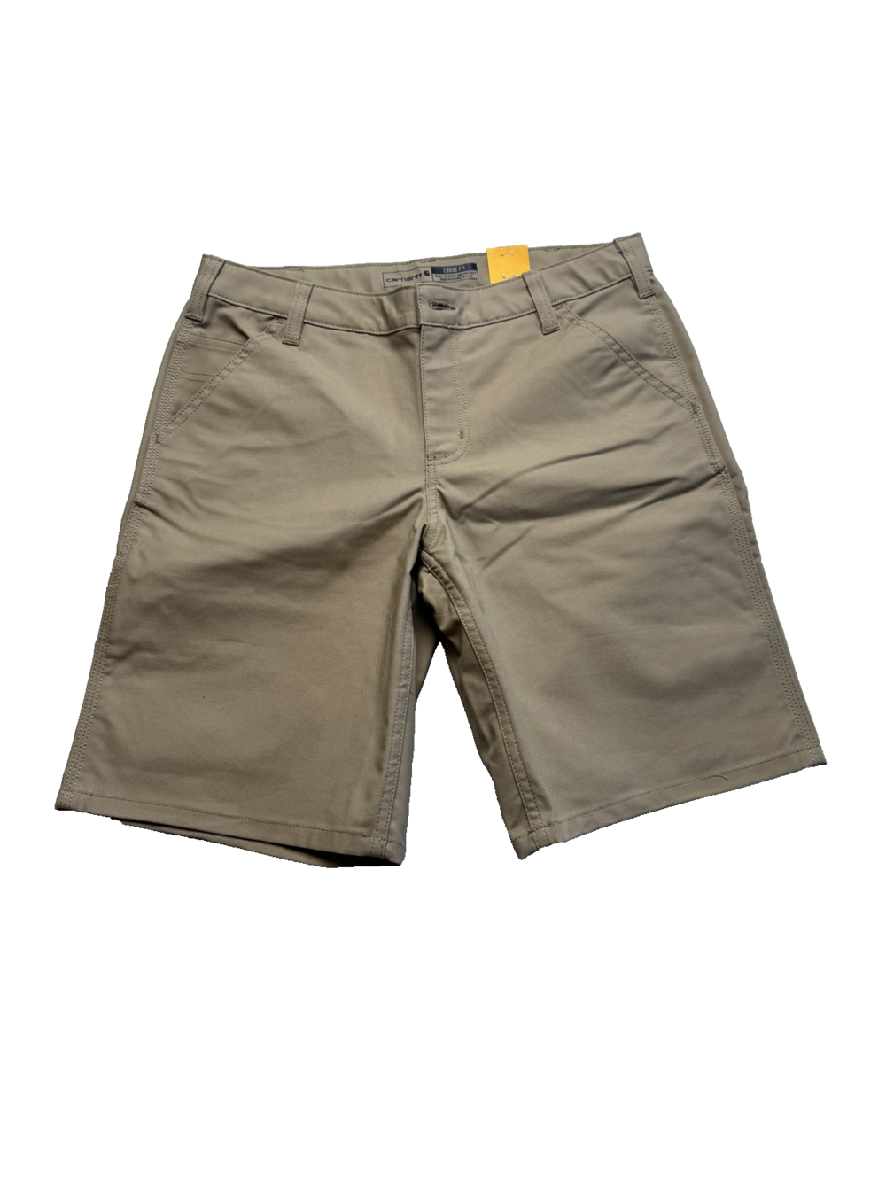 Carhartt Shorts Womens 10 Khaki Tan Loose Fit Rugged Flex Canvas Work Outdoor